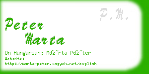 peter marta business card